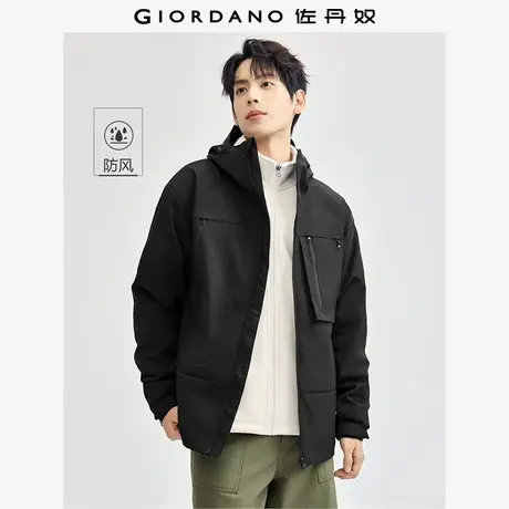 佐丹奴登山服男户外防风休闲夹克多拉链口袋连帽风衣外套18074609商品大图