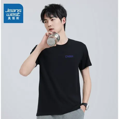 VO真维斯男装2025夏季新款 潮流时尚字母印花宽松休闲短袖T恤男图片