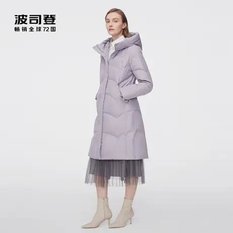 波司登女简约百搭X版型修身长款加厚防风羽绒服奥莱图片