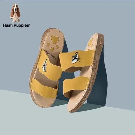 Hush Puppies/暇步士2020夏专柜同款简约卡通装饰女拖鞋D1P09BT0商品大图