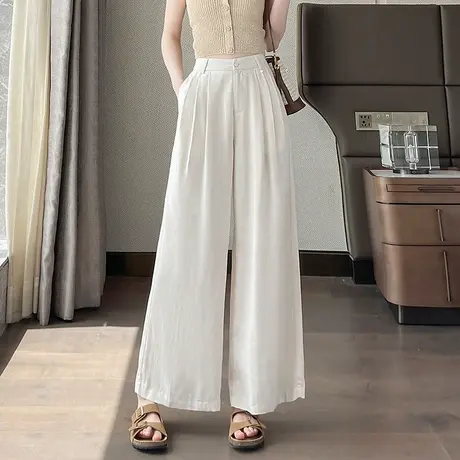 时尚气质直筒夏季薄款休闲裤女士2025年夏季新品百搭显瘦长裤子商品大图