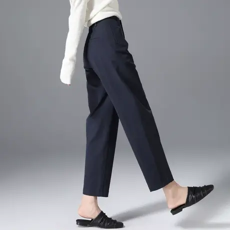 藏青色裤子舒柔特镰刀裤女2025春秋新款宽松遮肉休闲裤哈伦九分裤商品大图