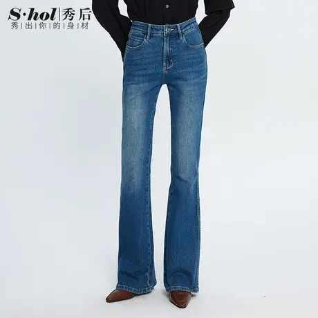 秀后四面弹微喇拖地牛仔裤女2024夏季新款高腰显瘦百搭裤子长裤女商品大图