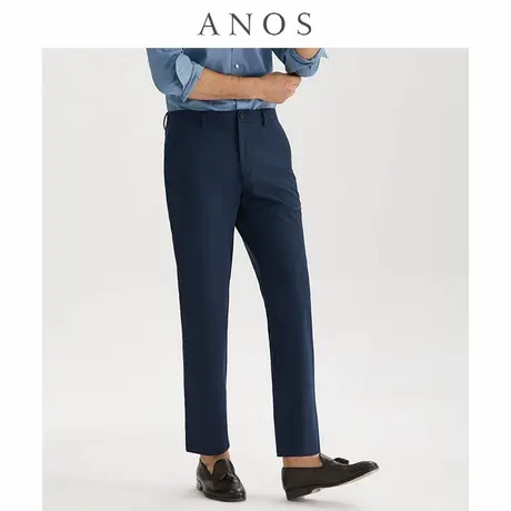 ANOS春夏西裤男藏青色商务职业垂顺免烫抗皱透气上班正装弹力裤子图片