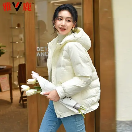 雅鹿2024新款羽绒服女短款连帽面包服时尚洋气宽松显瘦大码外套冬商品大图