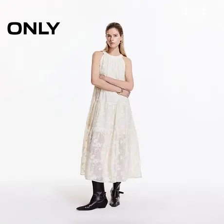ONLY2025夏季新款系脖绑带纯色浪漫微喇裙摆圆领无袖长裙连衣裙女商品大图