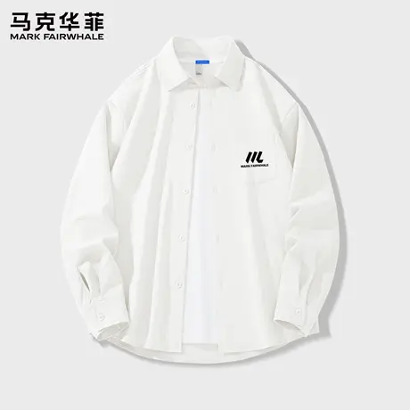马克华菲男衬衫长袖2025新款男士冰丝翻领上衣夏季男生潮牌衣服X图片