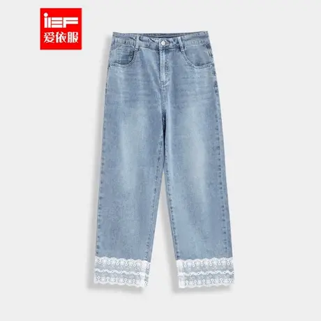 IEF/爱依服【微胖】大码女装2025春夏新款韩版通勤百搭牛仔直筒裤商品大图