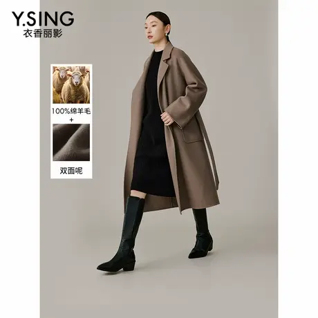 【直播】【100%羊毛】衣香丽影双面呢子大衣女睡袍款呢外套图片