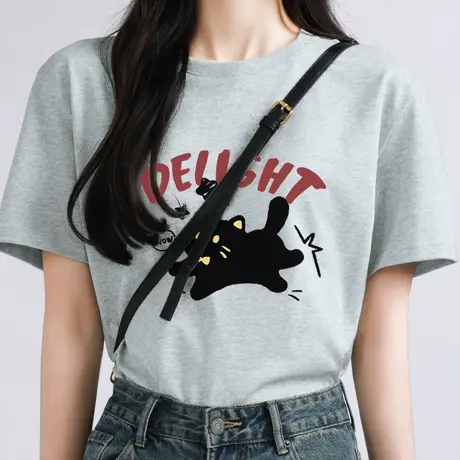 KWV真维斯短袖t恤女夏2025新款爆款独特别致小众设计感小上衣女图片