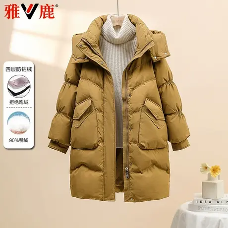 雅鹿正品2024新款妈妈羽绒服女中长款脱卸帽百搭加厚宽松显瘦外套商品大图