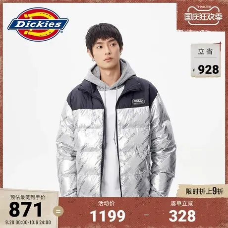 Dickies商场同款羽绒服 工装灵感 男女金属面料拼接外套图片