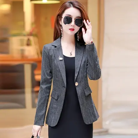 2024春装新款长袖西装短外套女韩版修身显瘦小西服设计感小众上衣图片