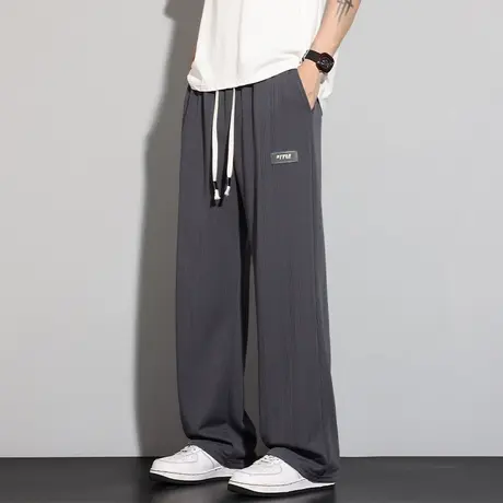 回力冰丝裤子男士夏季薄款2025新款透气直筒卫裤宽松阔腿休闲长裤商品大图