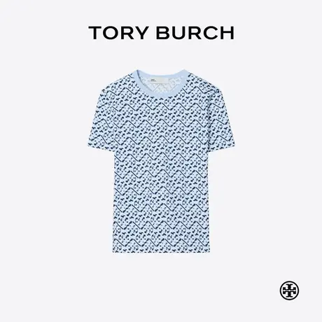 TORY BURCH 汤丽柏琦 圆领印花短袖T恤上衣 161845商品大图