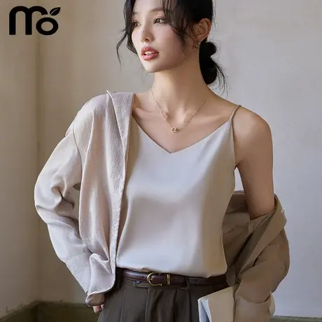 冰丝吊带背心女内搭2025新夏西装打底宽松V领外穿仿真丝无袖上衣图片