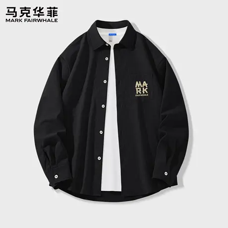 马克华菲男衬衫长袖2025新款夏季潮牌男生衣服冰丝凉感上衣男款X图片