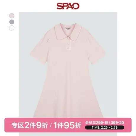 SPAO韩国同款女士连衣裙时尚百搭polo领休闲连衣裙SPOMD37G90图片