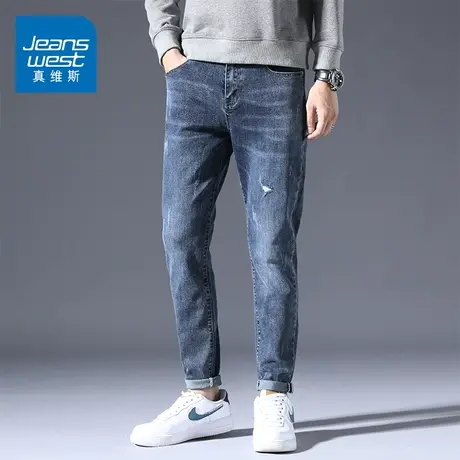 KZ真维斯高端牛仔长裤男款2025新款蓝色男裤子男士休闲春季春秋款商品大图