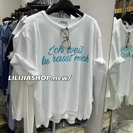 韩国东大门2025夏季新款时尚简约百搭宽松字母印花圆领短袖T恤女商品大图