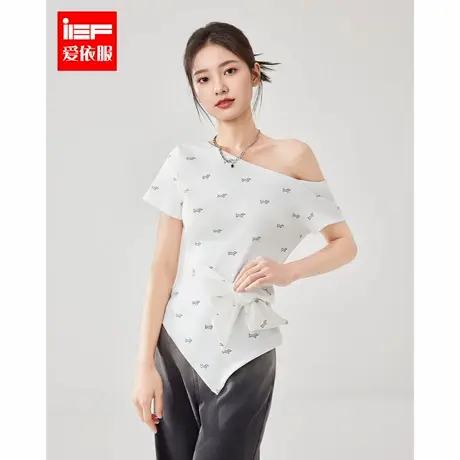 IEF/爱依服2025夏季新款美式甜酷个性辣妹气质露肩修身百搭上衣图片