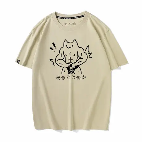 秀洛JOJO的奇妙冒险衣服恶搞搞笑动漫zui强猫咪短袖T恤男打底衫商品大图