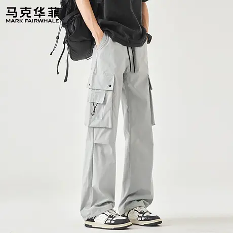 马克华菲伞兵弯刀工装裤子男款2025新款夏薄款宽松阔腿休闲长裤X图片