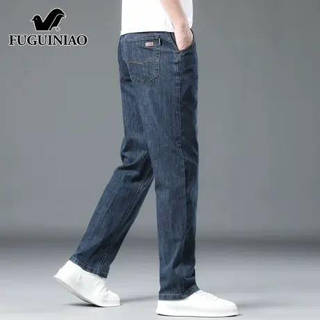 富贵鸟男士牛仔裤夏季宽松直筒2025年新款潮牌高端休闲长裤子男款图片