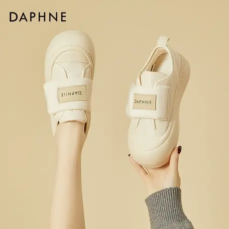 Daphne/达芙妮小白鞋女2022新款鞋子女秋冬加绒棉鞋运动休闲板鞋商品大图