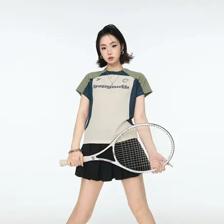 2025新款拼色印花短袖T恤男女同款圆领潮牌夏季运动街头风半袖上图片