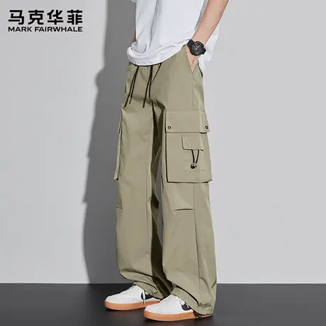 马克华菲男士休闲裤子2025新款夏季直筒裤青少年户外机能伞兵裤X商品大图