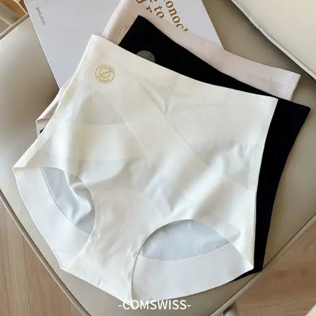 无痕蜜桃臀~高腰收腹内裤加长7A抑菌内档提臀蚕丝裆产后打底短裤商品大图