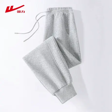 回力灰色运动裤子女春秋2025新款宽松大码小个子束脚直筒休闲卫裤商品大图
