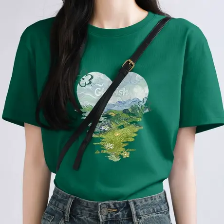 KWV真维斯短袖t恤女夏2025新款爆款独特别致小众设计感小上衣女商品大图