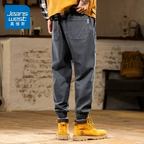 KZ真维斯长裤子男款2025春秋季新款男士工装裤哈伦户外束脚休闲裤图片