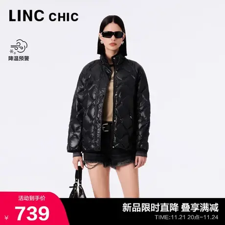 LINC金羽杰短款轻薄羽绒服女2023新款松弛外套女秋冬款Y23802037商品大图