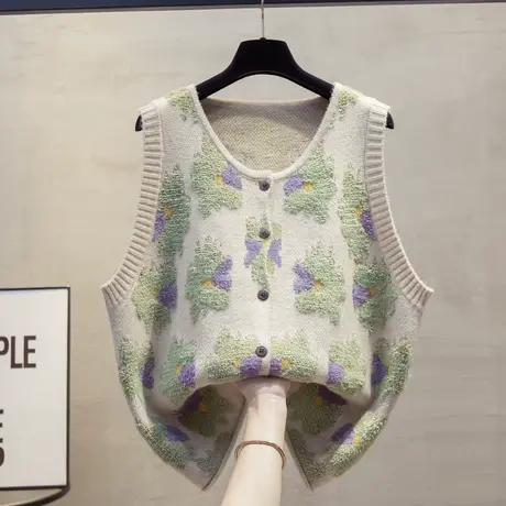 宽松开衫圆领针织马甲背心2025春秋新款宽松外穿马夹叠穿毛衣坎肩图片