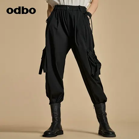 odbo/欧迪比欧原创设计大口袋工装休闲裤女秋装新款百搭裤子商品大图