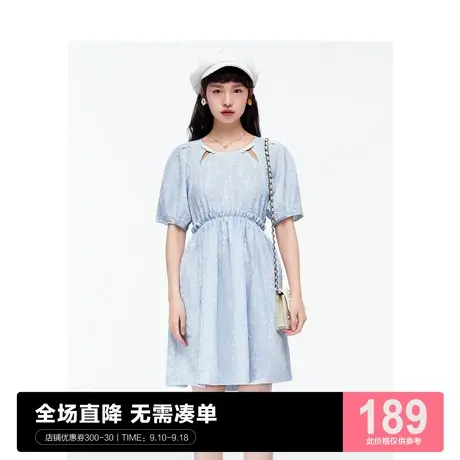 乐町公主风连衣裙2023春夏新款女装收腰C5FAC2302商品大图