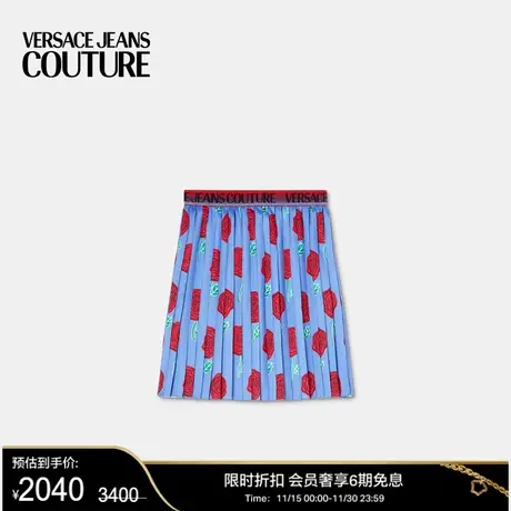 【甄选折扣】VERSACE JEANS COUTURE女士Roses百褶半身短裙图片