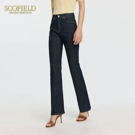 Scofield女装飒美复古风牛仔裤九分微喇裤金属纽扣025夏季新品商品大图