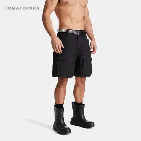 TOMATOPAPA夏季短裤日系工装风时尚宽松五分裤多口袋设计休闲短裤图片