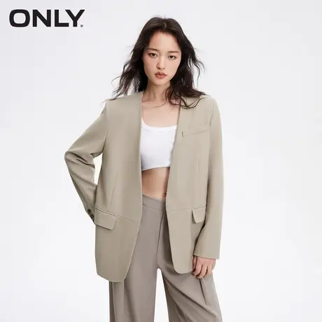ONLY奥莱夏季时尚简约无领设计宽松西装外套女商品大图