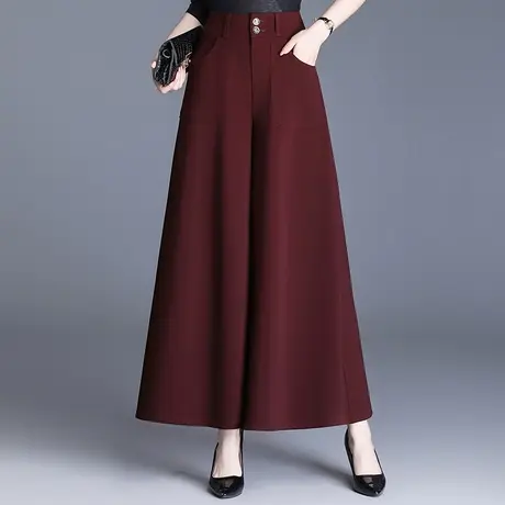 2025春夏新款裙裤宽松遮肉阔腿裤时尚垂感显瘦九分裤百搭休闲裤子商品大图