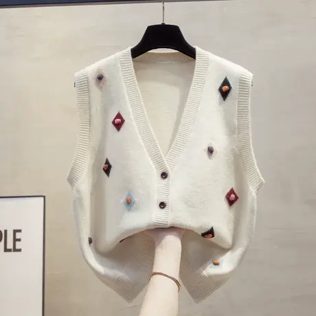 开衫v领针织马甲背心女2025春秋新款宽松外穿马夹叠穿毛衣坎肩潮商品大图