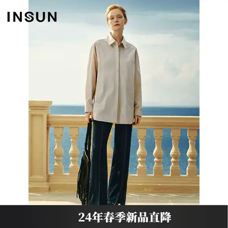 INSUN恩裳专选春季美拉德精梳棉休闲衬衫商品大图