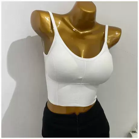 基础好穿～百搭弹力小吊带！短款可拆卸胸垫露背打底背心女潮2021图片