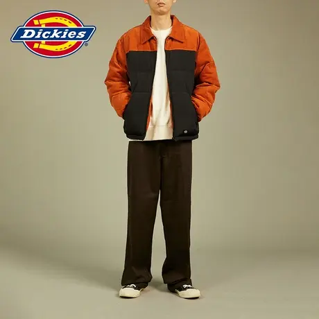 Dickies商场同款 23秋冬新品灯芯绒面料拼接羽绒服保暖外套 男女图片