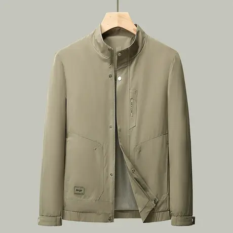 时尚立领夹克男士2024春夏新款潮牌工装风宽松休闲冲锋衣外套短款商品大图