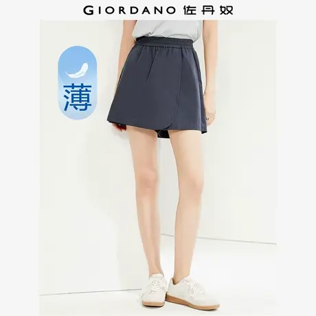 佐丹奴裙子女装纯棉梭织弧形搭片松紧腰薄裙裤短裤 05404324商品大图